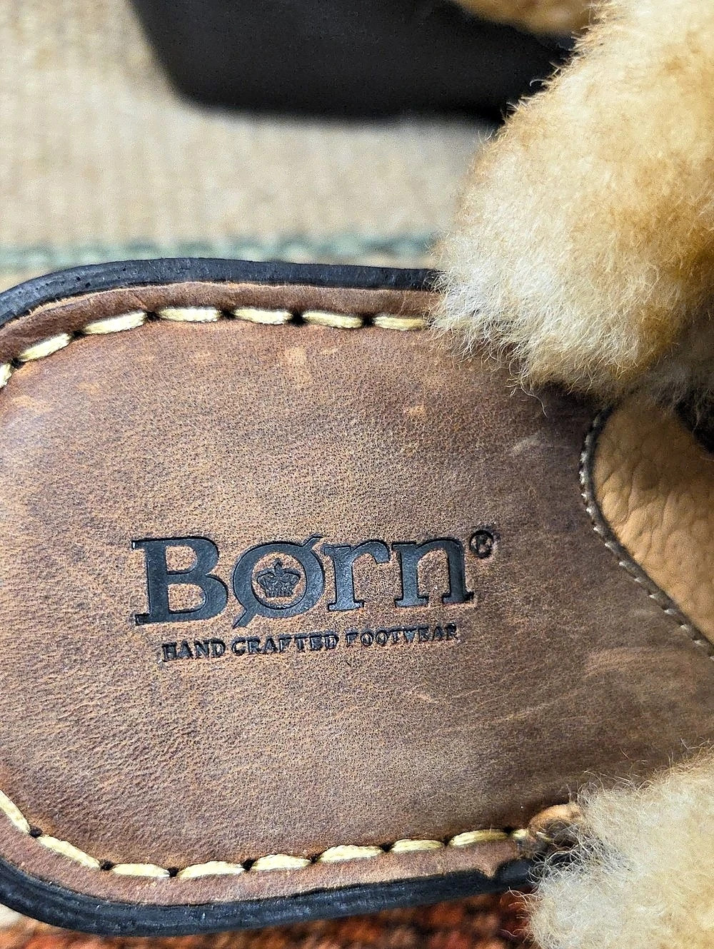 Born Hope Shearling Clog Brown Leather Slippers US 8 - Picture 4 of 8